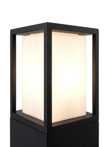 Close-up of the frosted-white diffuser head glowing warm