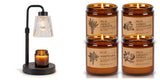 The Warm Ambiance Set — Ember warmer and Hearth candles, studio on white