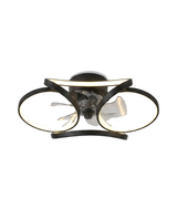 Vinter flush-mount fandelier in matte black — studio white