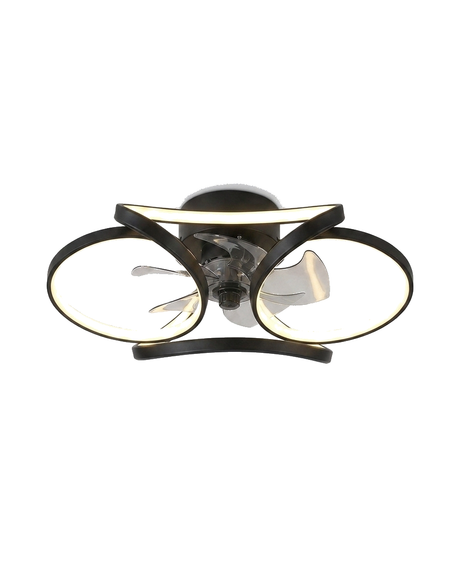 Vinter flush-mount fandelier in matte black — studio white