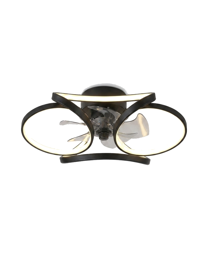 Vinter flush-mount fandelier in matte black — studio white