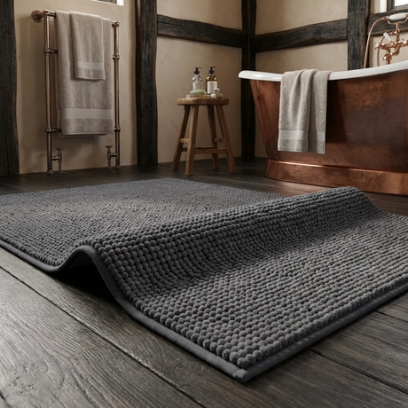 Nimbus soft bath rug in charcoal