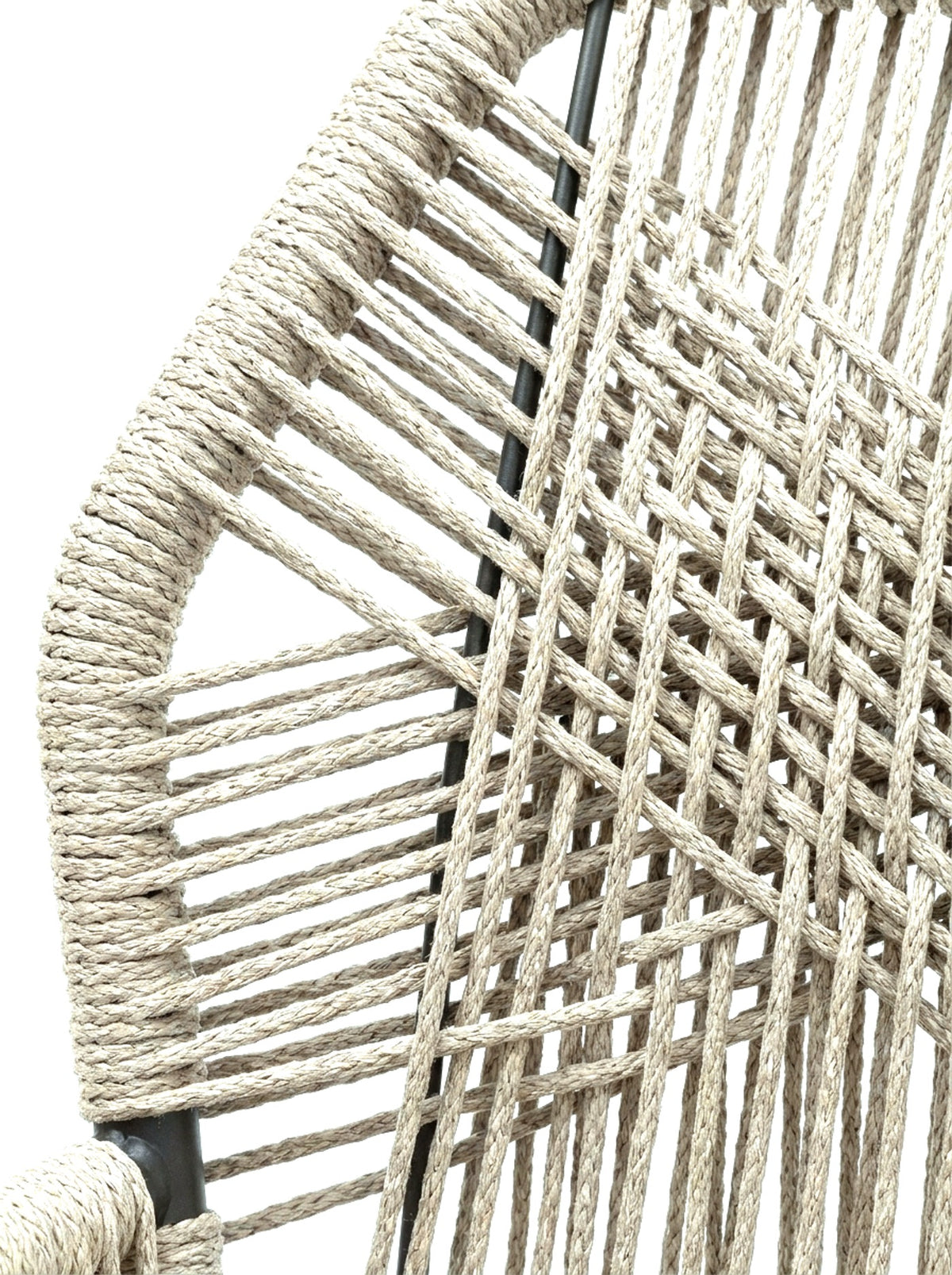 Corda hand-woven rope backrest, close-up on white