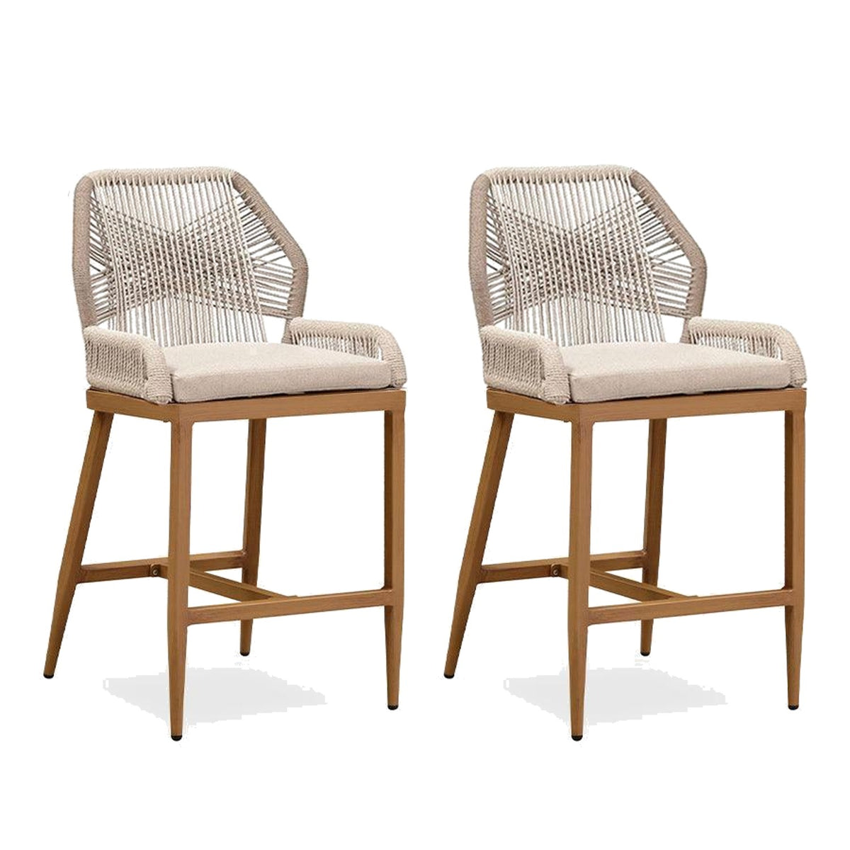 Corda bar stools, set of two, studio view on white