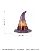 Solin stained glass lamp dimensions diagram