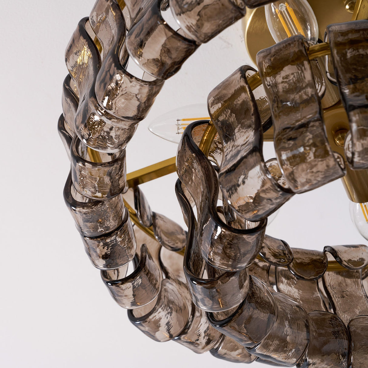 Ghiaccio tiered art-glass semi-flush ceiling light — supplier photo