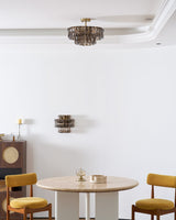 Ghiaccio tiered art-glass semi-flush ceiling light — supplier photo