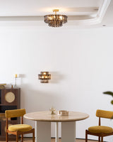 Ghiaccio tiered art-glass semi-flush ceiling light — supplier photo