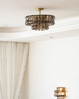 Ghiaccio smoke-glass ceiling light in a home office — lifestyle