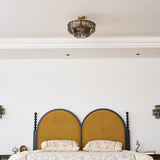 Ghiaccio tiered art-glass semi-flush ceiling light — supplier photo