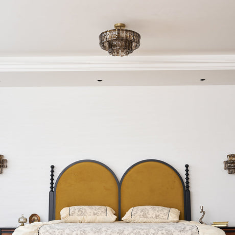 Ghiaccio tiered art-glass semi-flush ceiling light — supplier photo