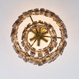 Ghiaccio tiered art-glass semi-flush ceiling light — supplier photo