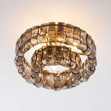 Ghiaccio tiered art-glass semi-flush ceiling light — supplier photo