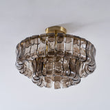 Ghiaccio tiered art-glass semi-flush ceiling light — supplier photo