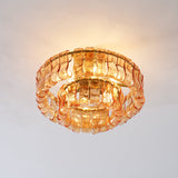 Ghiaccio tiered art-glass semi-flush ceiling light — supplier photo