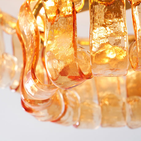 Ghiaccio tiered art-glass semi-flush ceiling light — supplier photo