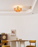 Ghiaccio tiered art-glass semi-flush ceiling light — supplier photo