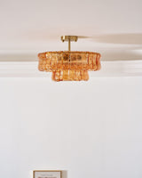 Ghiaccio tiered art-glass semi-flush ceiling light — supplier photo