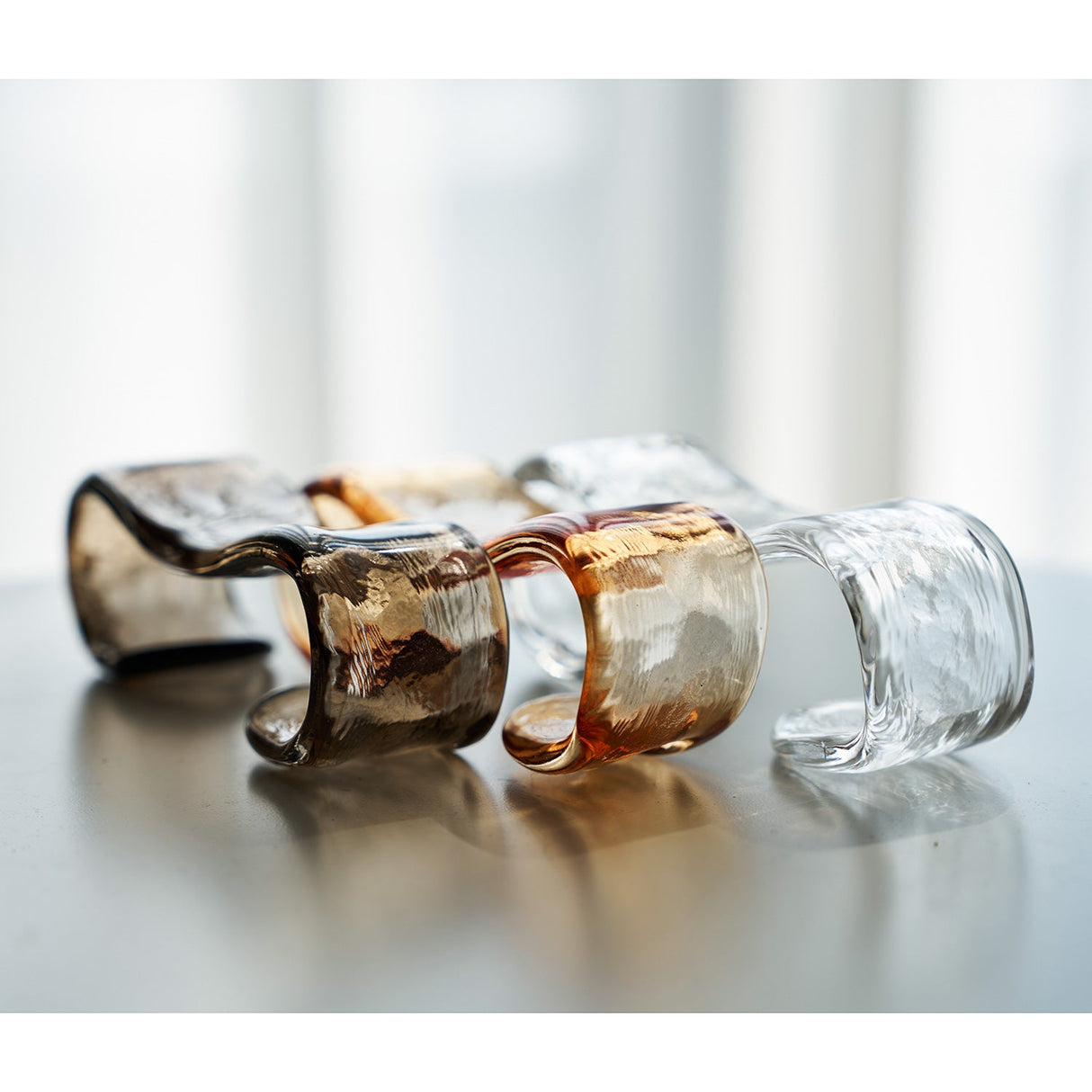 Ghiaccio tiered art-glass semi-flush ceiling light — supplier photo