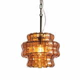 Nirsa wave-glass pendant in amber and black