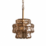 Nirsa wave-glass pendant in smoke gray and gold