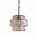 Nirsa wave-glass pendant in clear and black