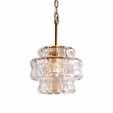 Nirsa wave-glass pendant in clear and gold