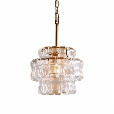 Nirsa wave-glass pendant in clear and gold