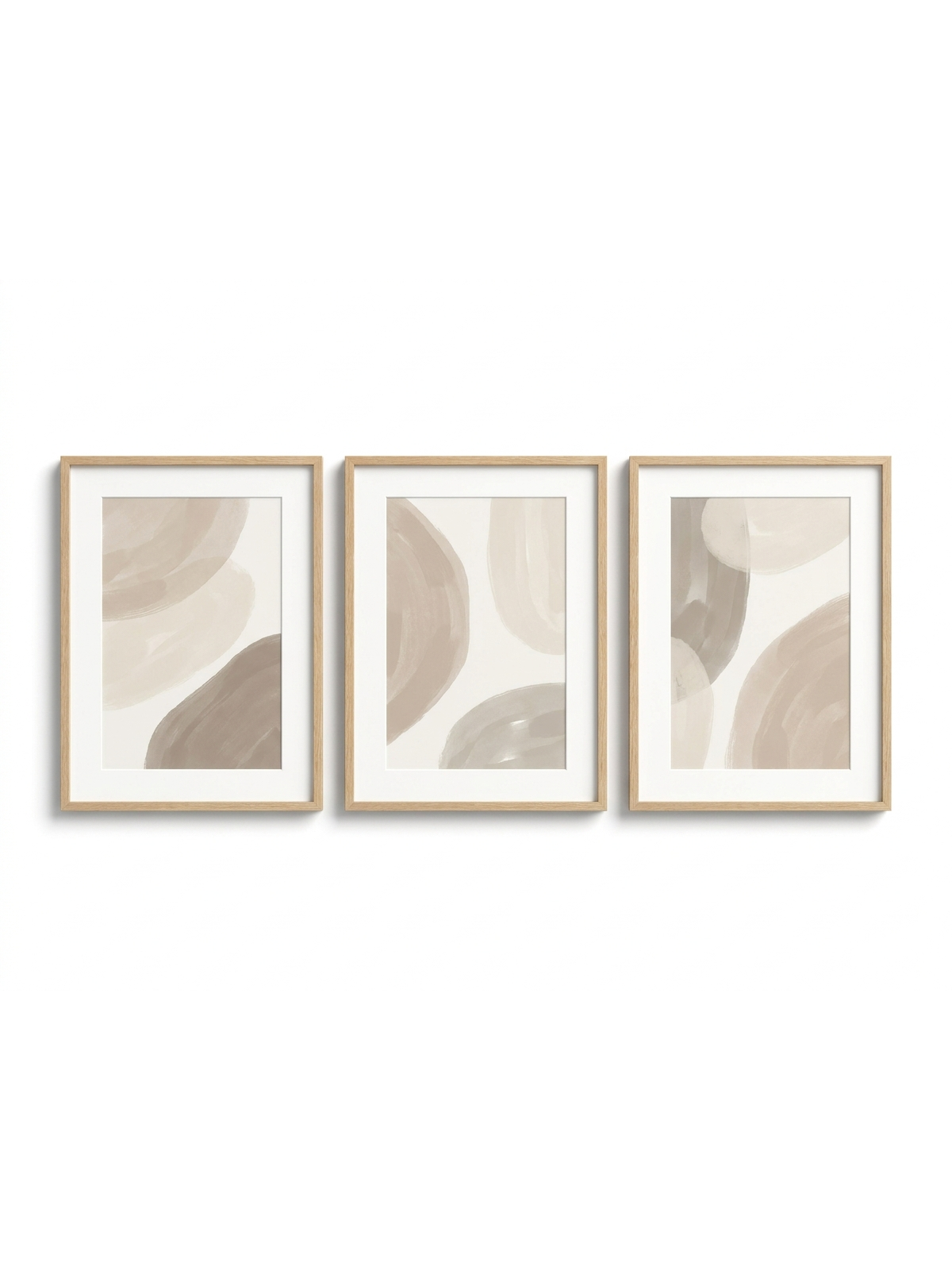 Dune abstract art triptych — studio white