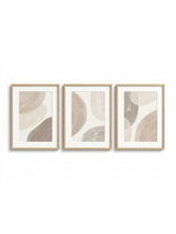 Dune abstract art triptych — studio white
