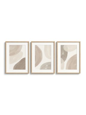 Dune abstract art triptych — studio white