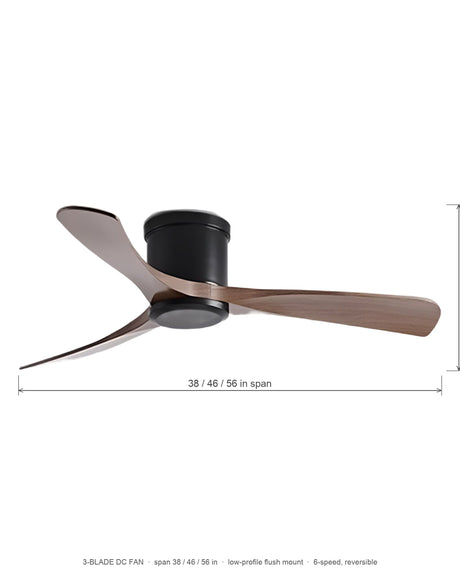 3-blade wood ceiling fan dimensions diagram