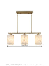 Alabaster linear island chandelier dimensions diagram