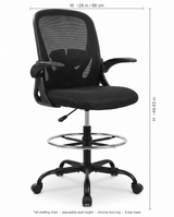 Perch drafting chair dimensions diagram