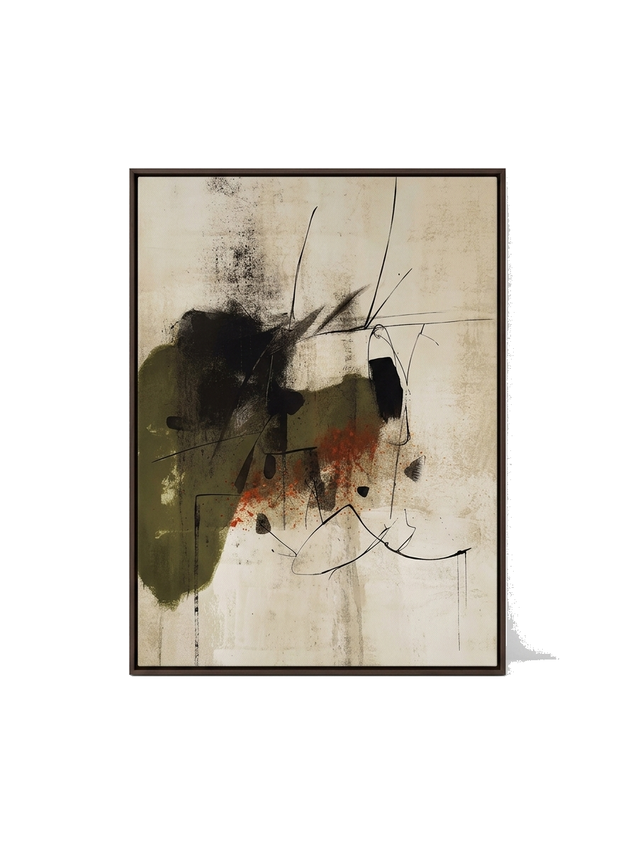 Wabi sabi hand-painted canvas art — studio white