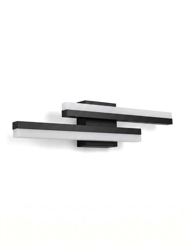 Modern Asymmetric Vanity Light Bar — studio white