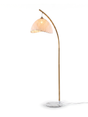 Arcadia Metallic Floor Lamp with Scalloped Shade — studio white