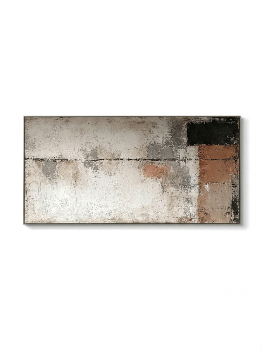 Green Abstract Hand-Painted Canvas Art — studio white