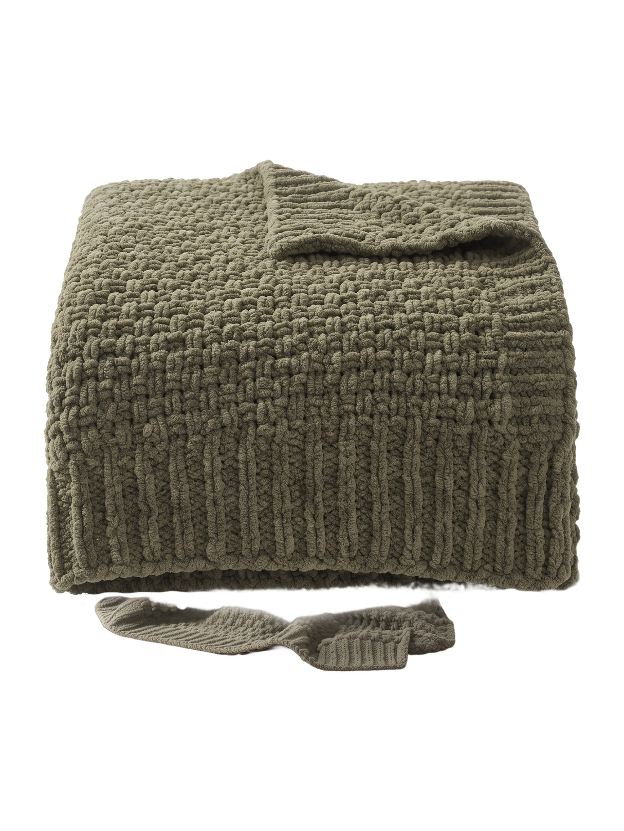 Fern Chunky Knit Throw Blanket — studio white