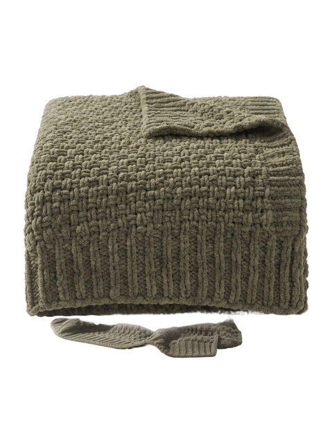 Fern Chunky Knit Throw Blanket — studio white