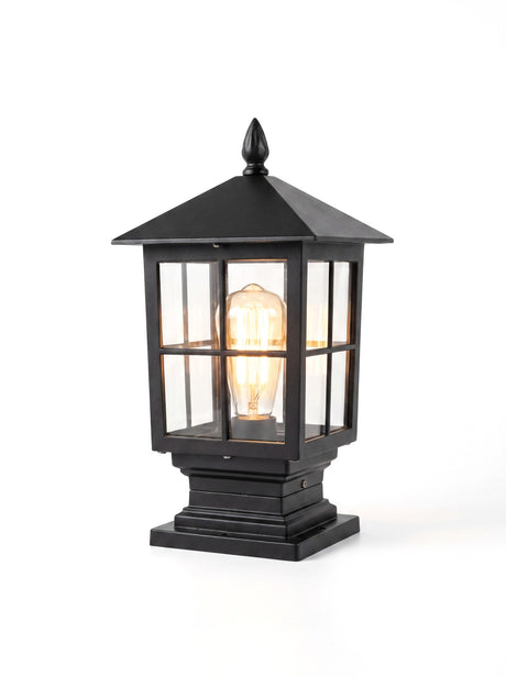 Gable coach post lantern, studio view on white