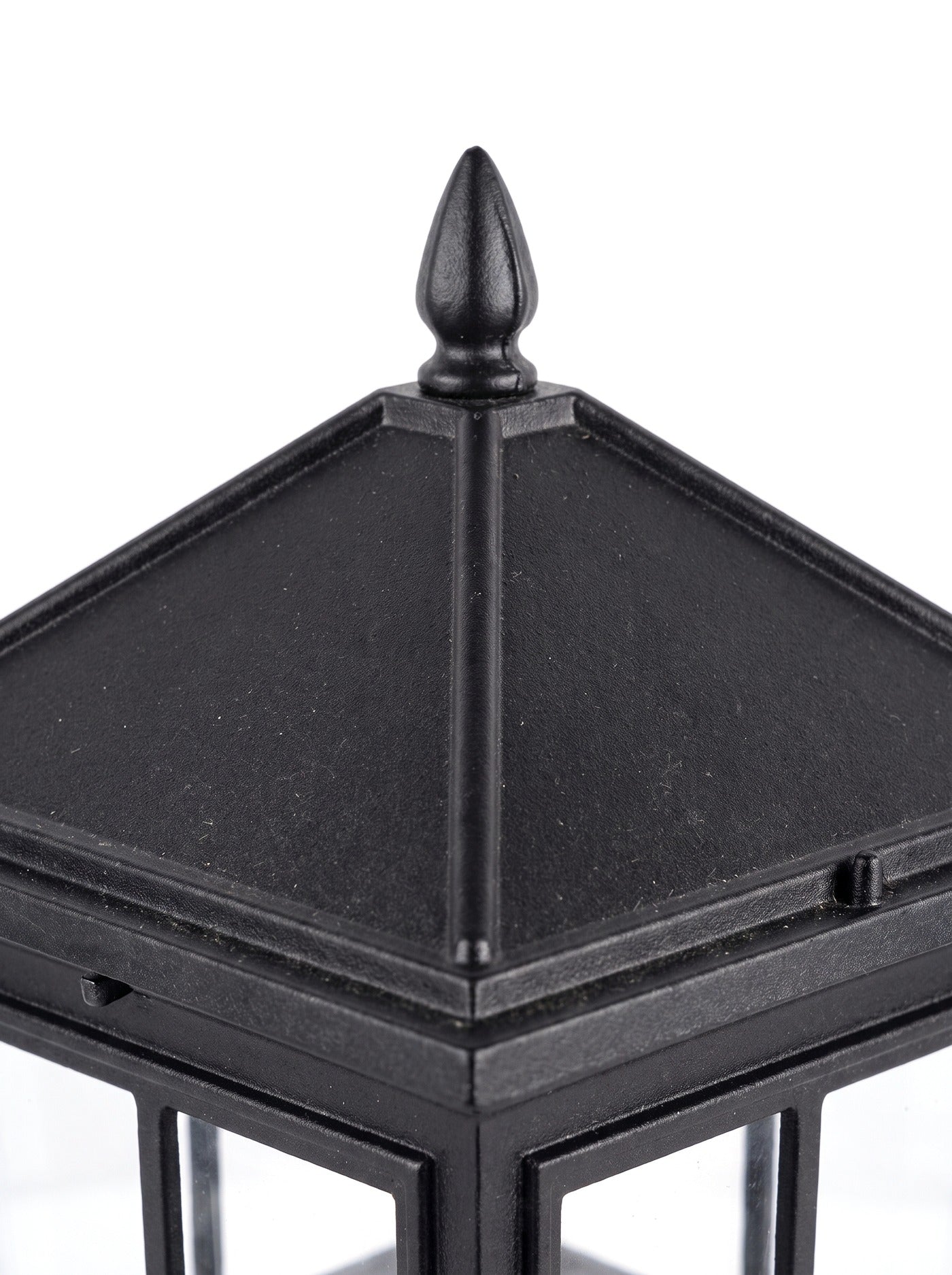 Close-up of the pyramid roof and finial