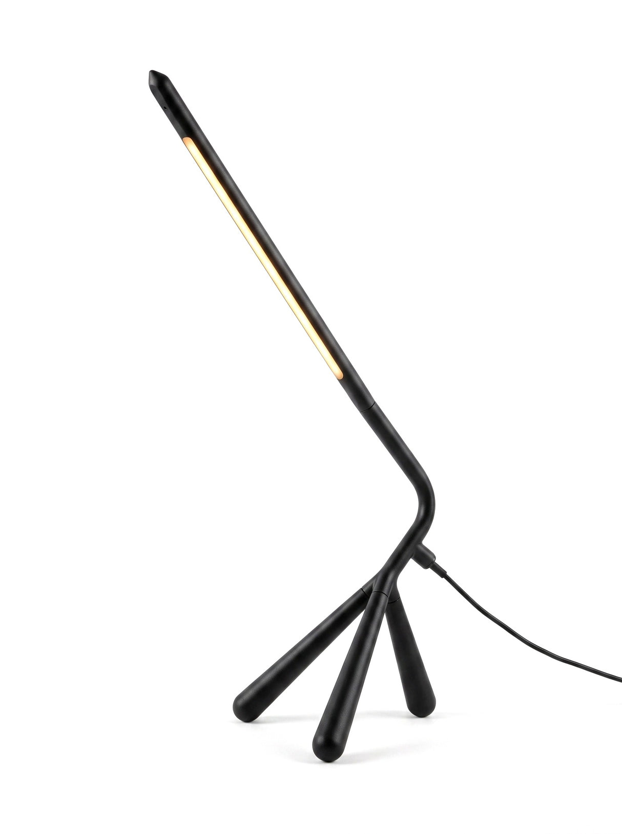 Heron LED reading lamp in matte black, front view