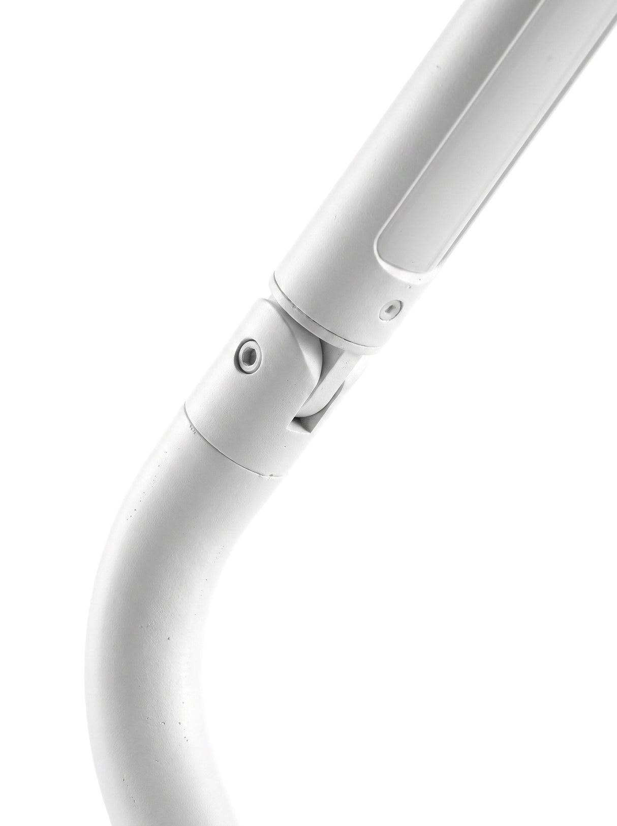 Close-up of the pivoting elbow joint and stem