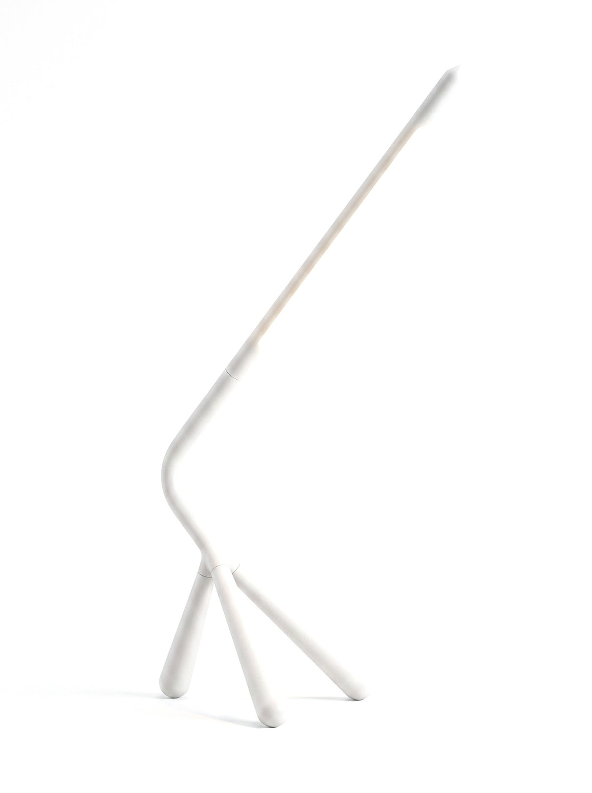 Heron minimalist LED reading lamp in white, front view