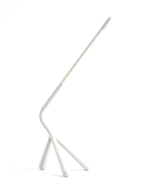 Heron minimalist LED reading lamp in white, front view