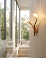 Nordic tree-branch bubble chandelier in stairwell, lifestyle