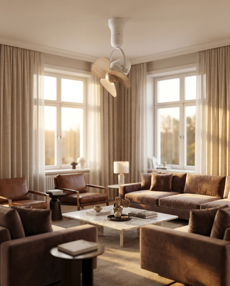 Vintage ceiling fan in living room, lifestyle