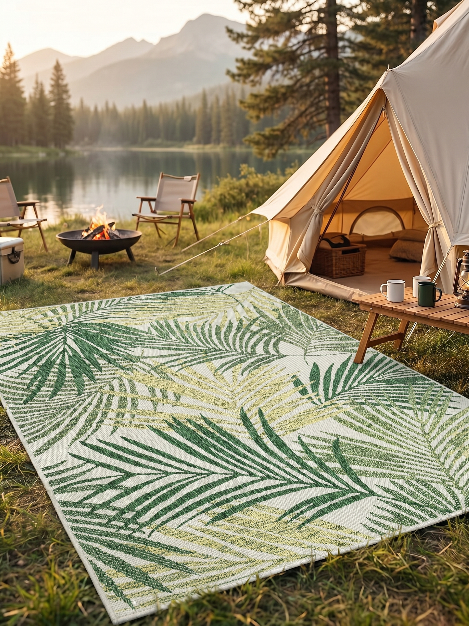 Outdoor Carpet | Soft Anti-Slip Area Rug for Camping and Picnics | Machine Washable for Easy Maintenance
