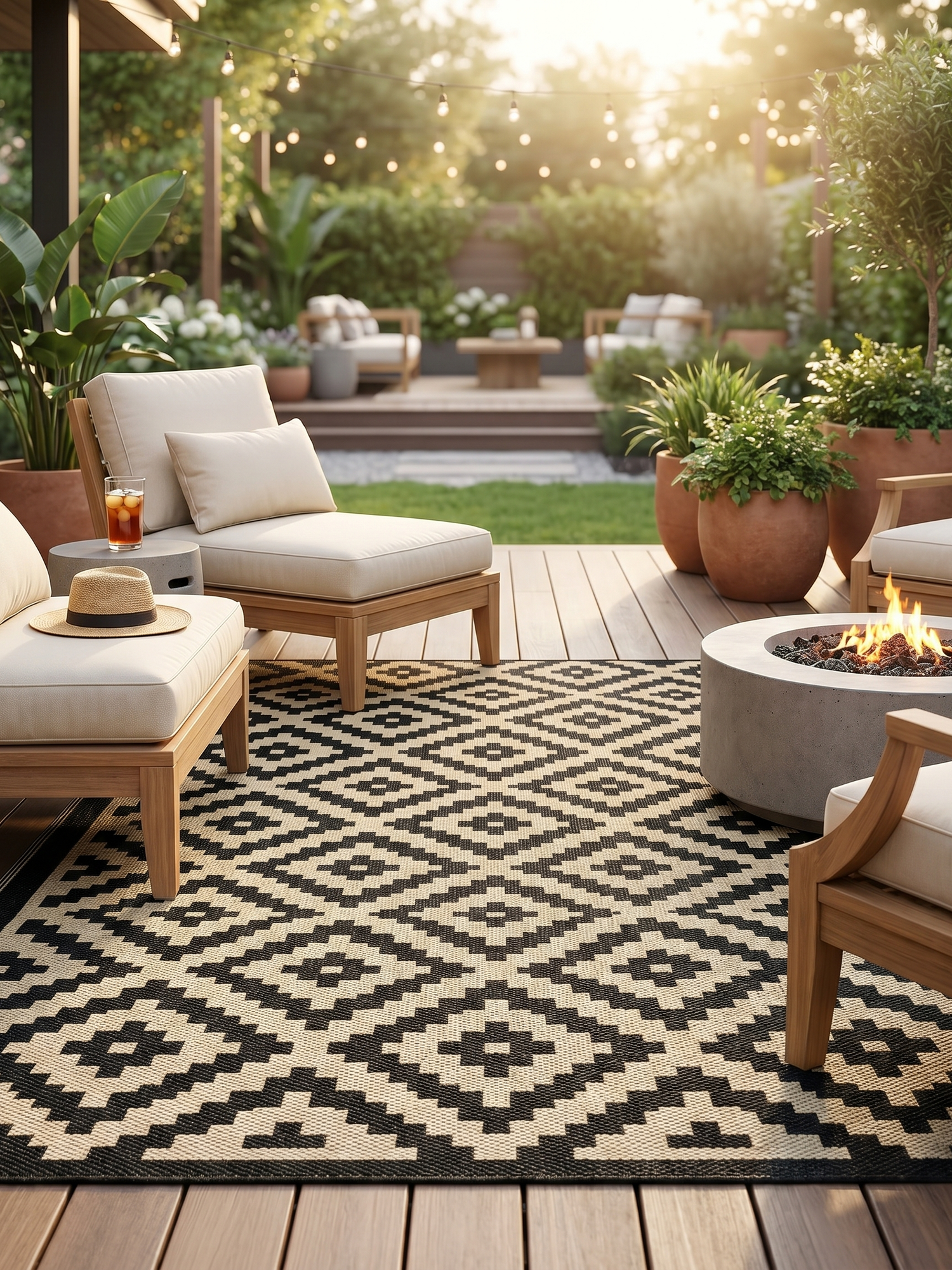Reversible Outdoor Rug | Waterproof Plastic Mat with Non-Slip Design for Indoor and Outdoor Use